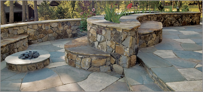Front Yard | Flagstone Patio | Landscape Contractor