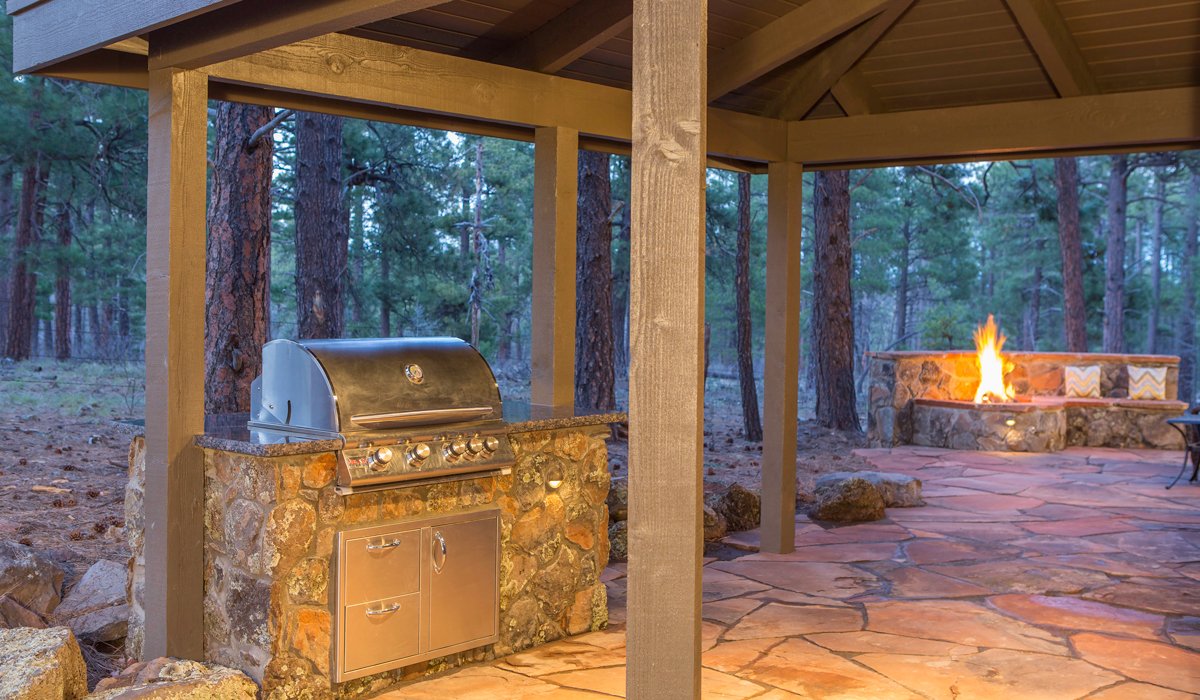 Flagstaff Landscaping BBQ - Grill - Rock Seating