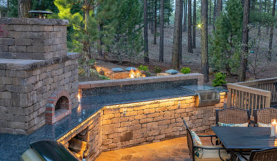 Flagstaff Landscaping - Outdoor BBQ seating - pizza oven, outdoor kitchen, patio