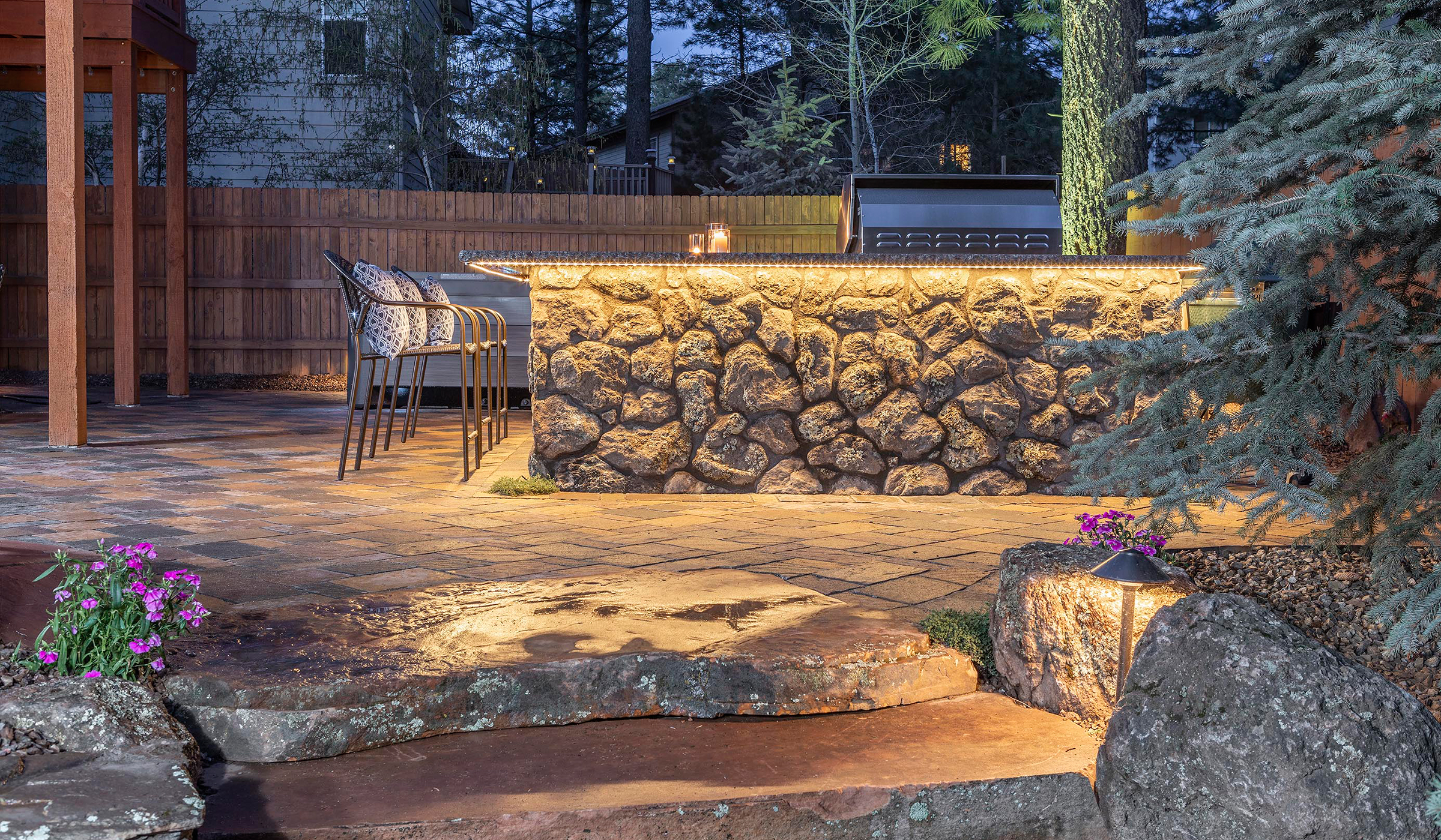Sedona Landscape Design - Wall, stone, pool