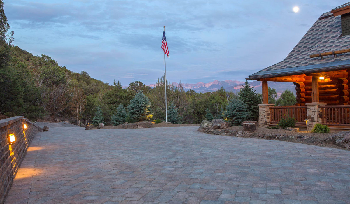 Landscape Design Flagstaff- paver driveway, retaining walls,