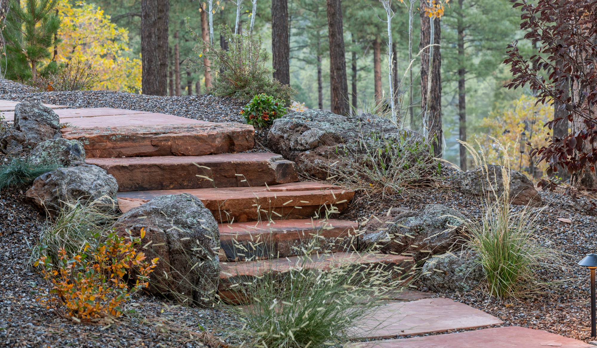 Stone Slab Steps - Landscaping